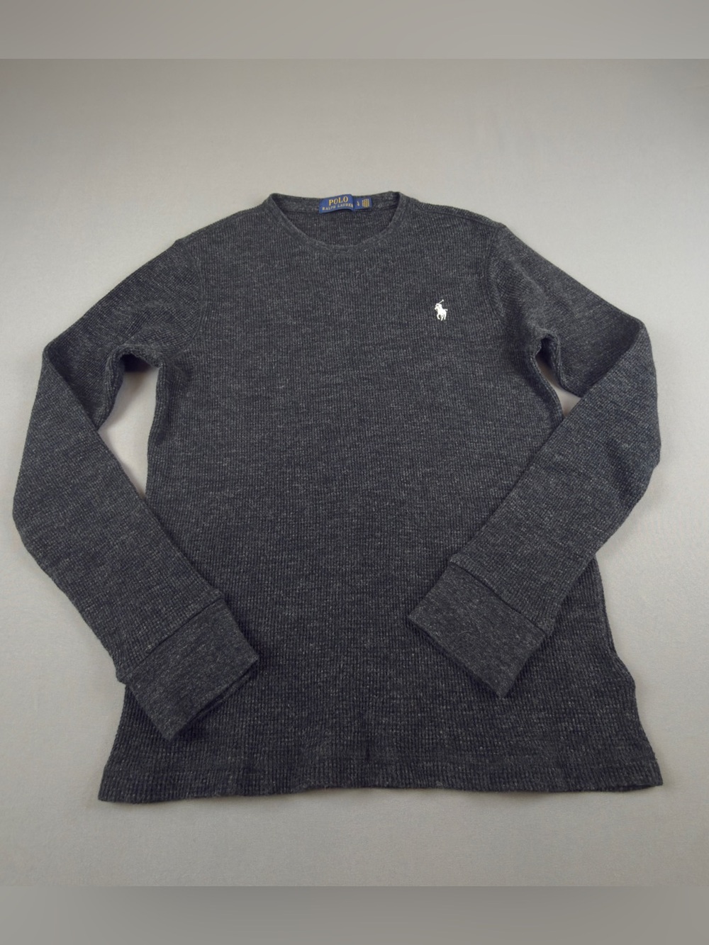 Ralph Lauren Long Sleeve Crewneck Sweater in Charcoal